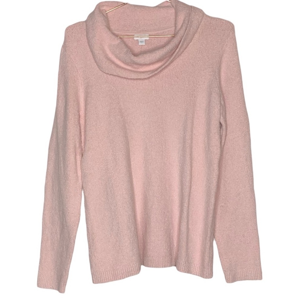 NWT J Jill Rose Water Pink Boucle Cowl Neck Sweater